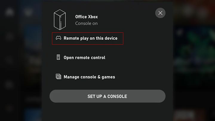 Xbox app Remote play on this device